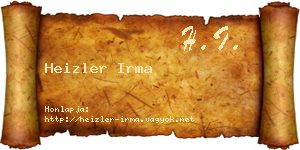 Heizler Irma névjegykártya