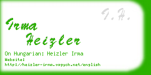 irma heizler business card